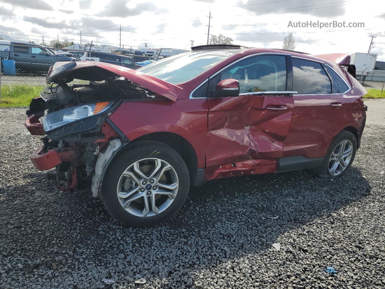 2015 Ford Edge Titanium Red vin: 2FMPK4K80FBC12872