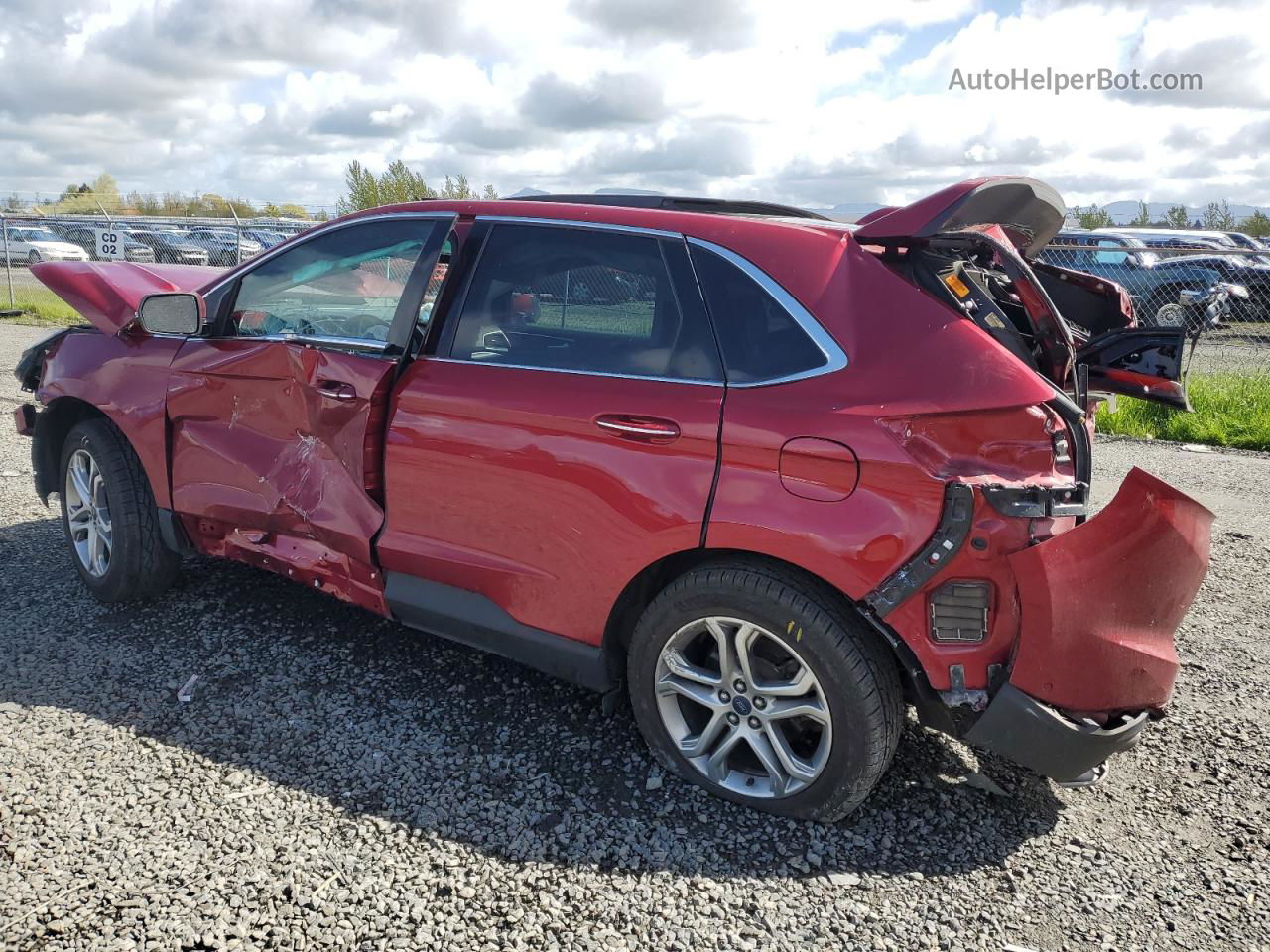 2015 Ford Edge Titanium Red vin: 2FMPK4K80FBC12872