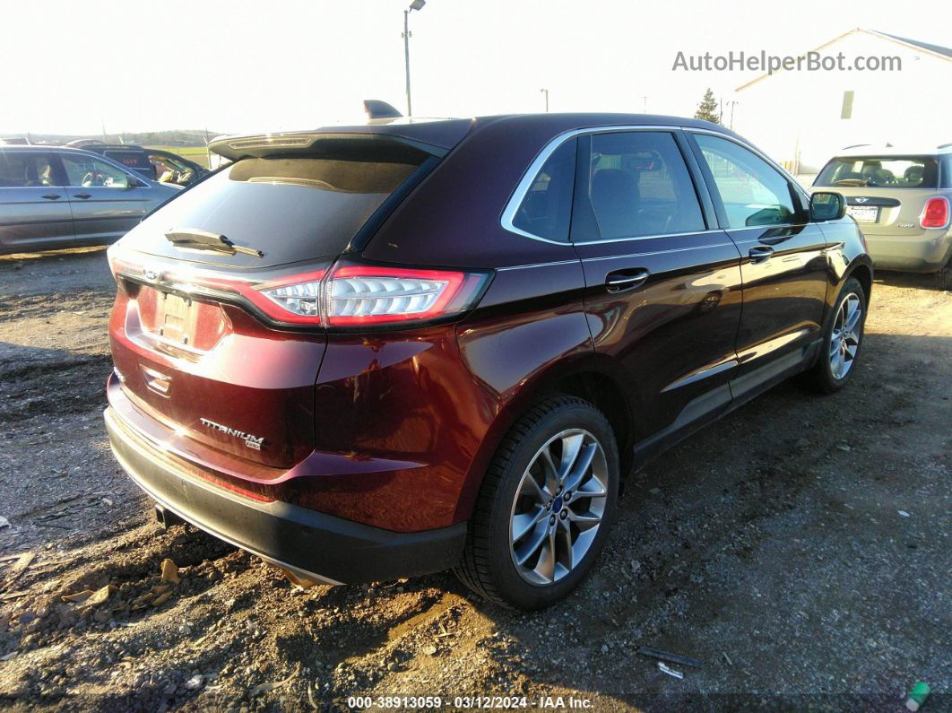 2017 Ford Edge Titanium Burgundy vin: 2FMPK4K80HBB71341