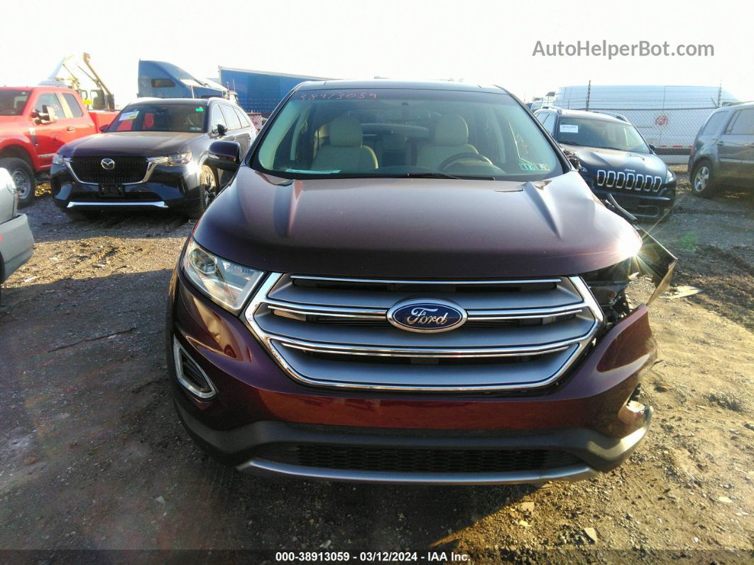 2017 Ford Edge Titanium Burgundy vin: 2FMPK4K80HBB71341