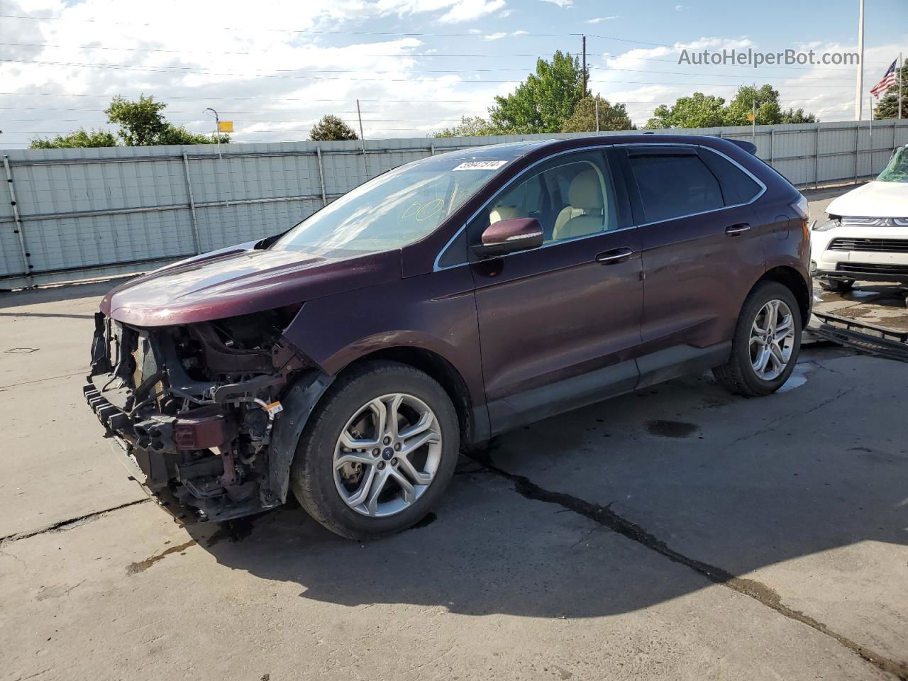 2017 Ford Edge Titanium Бордовый vin: 2FMPK4K81HBB79237