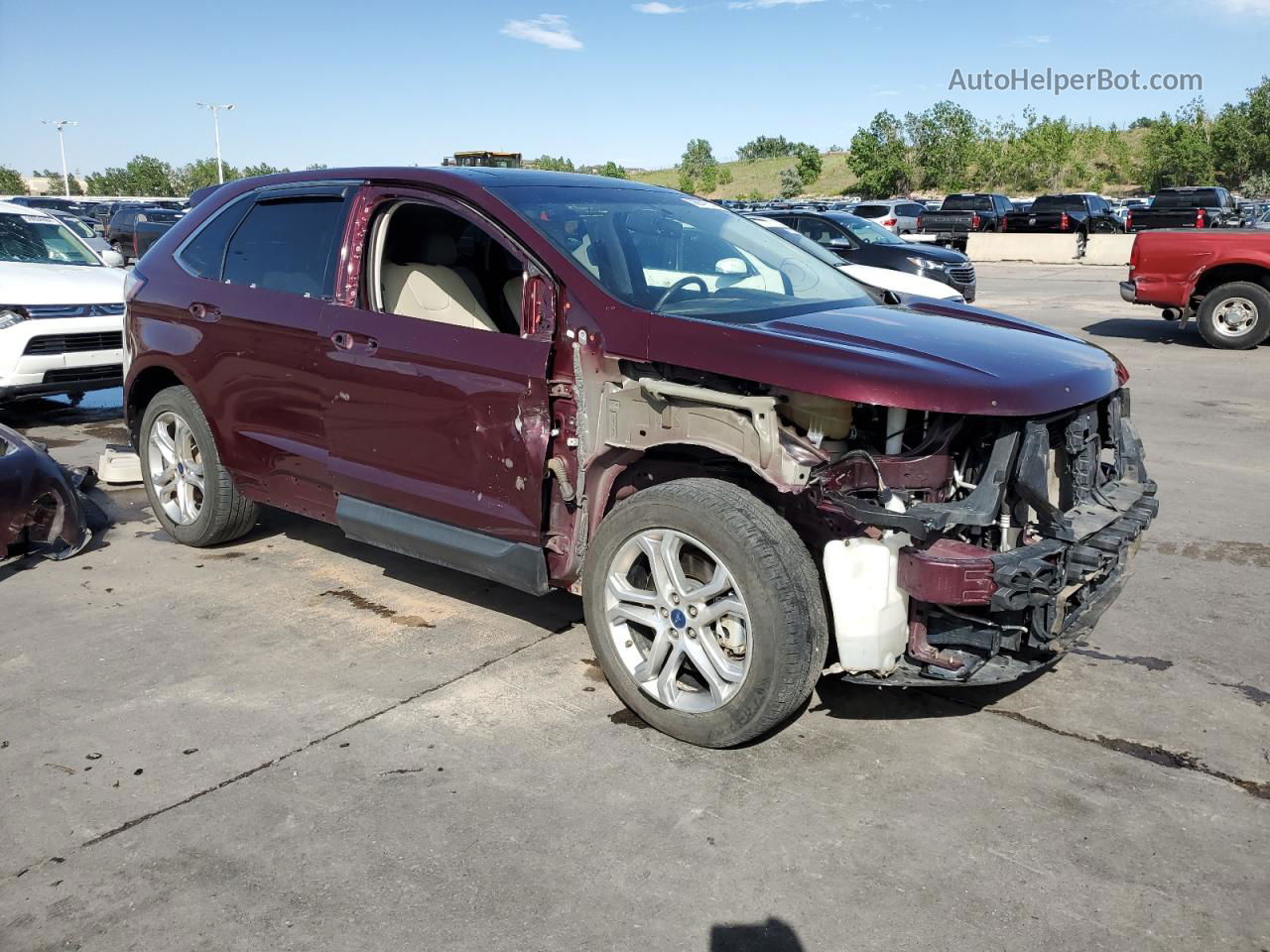 2017 Ford Edge Titanium Burgundy vin: 2FMPK4K81HBB79237