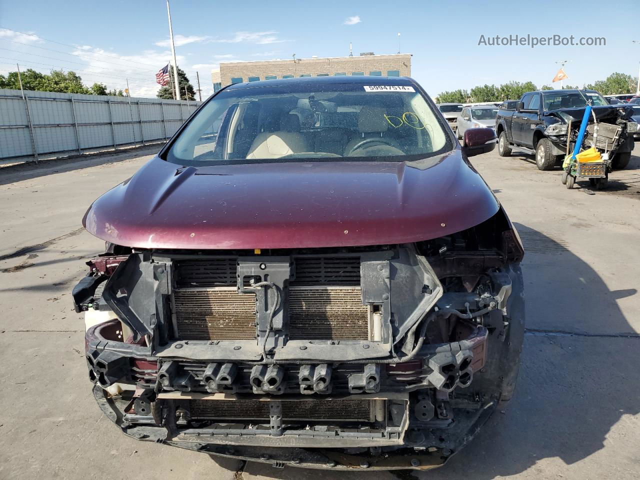 2017 Ford Edge Titanium Burgundy vin: 2FMPK4K81HBB79237