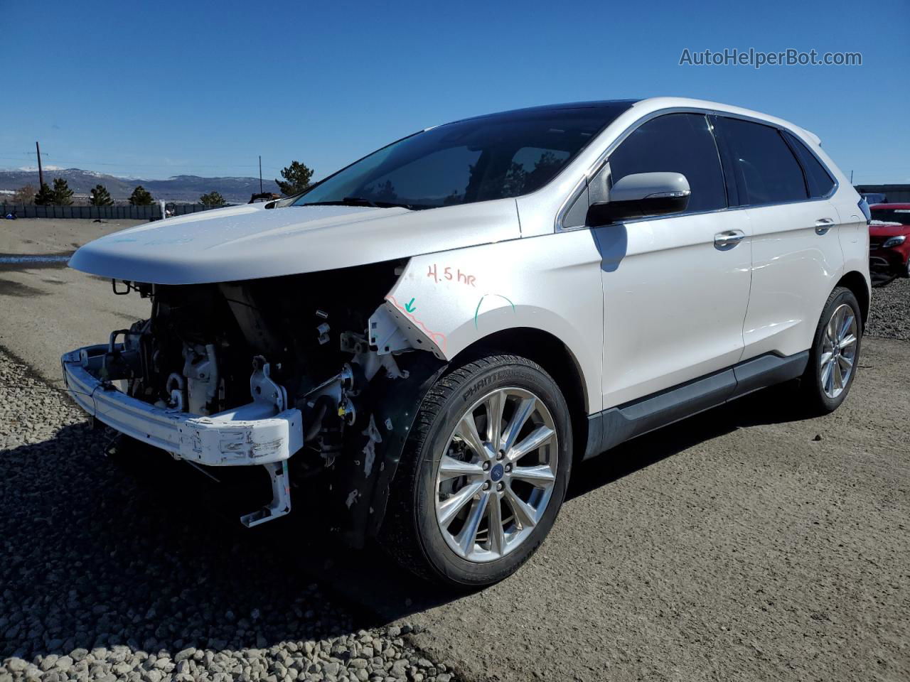 2017 Ford Edge Titanium White vin: 2FMPK4K81HBC11989