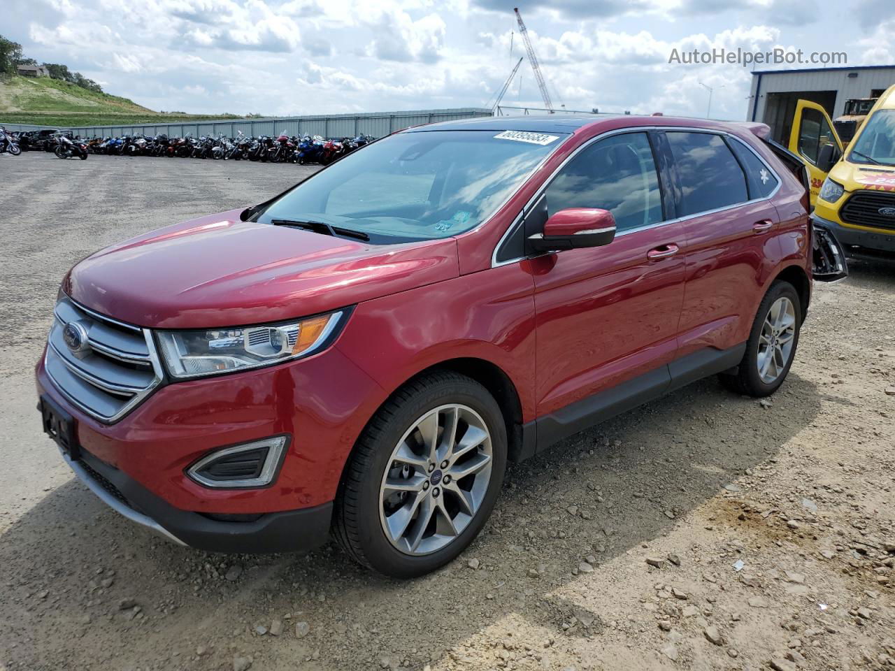 2015 Ford Edge Titanium Red vin: 2FMPK4K82FBB51945