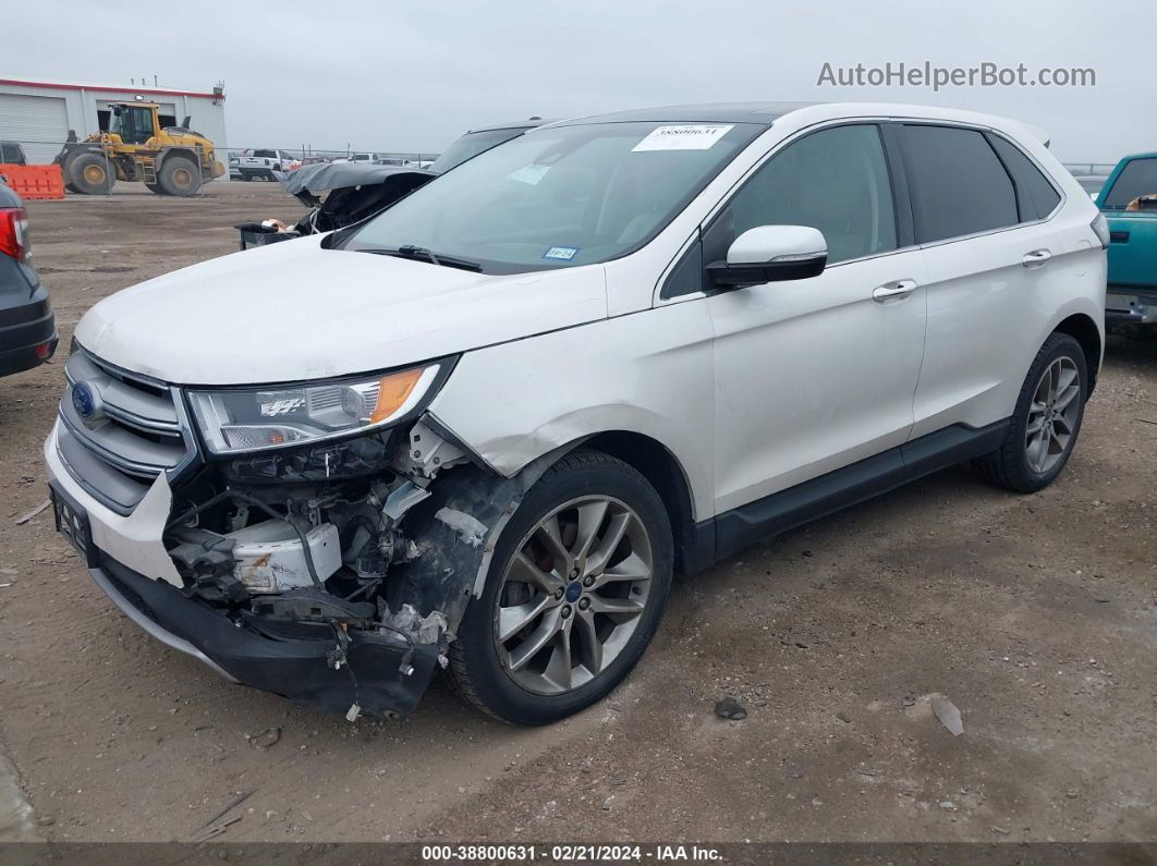 2015 Ford Edge Titanium White vin: 2FMPK4K82FBB82497