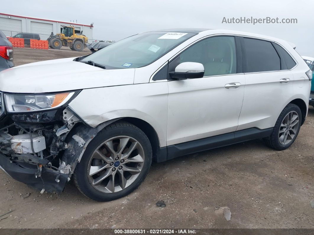 2015 Ford Edge Titanium White vin: 2FMPK4K82FBB82497