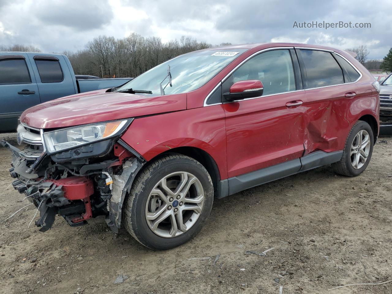 2016 Ford Edge Titanium Red vin: 2FMPK4K82GBB30885