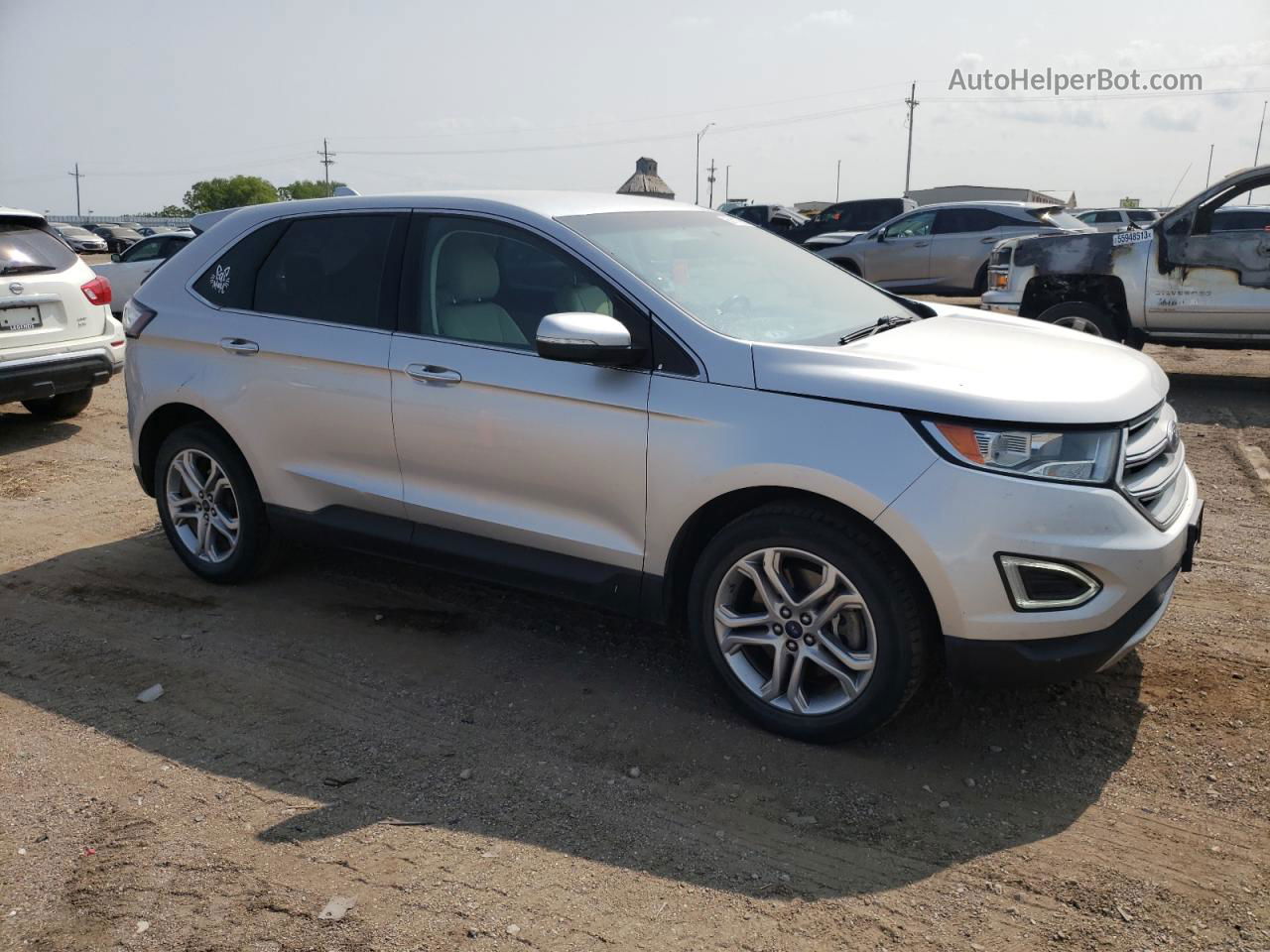 2017 Ford Edge Titanium Серебряный vin: 2FMPK4K82HBB89601