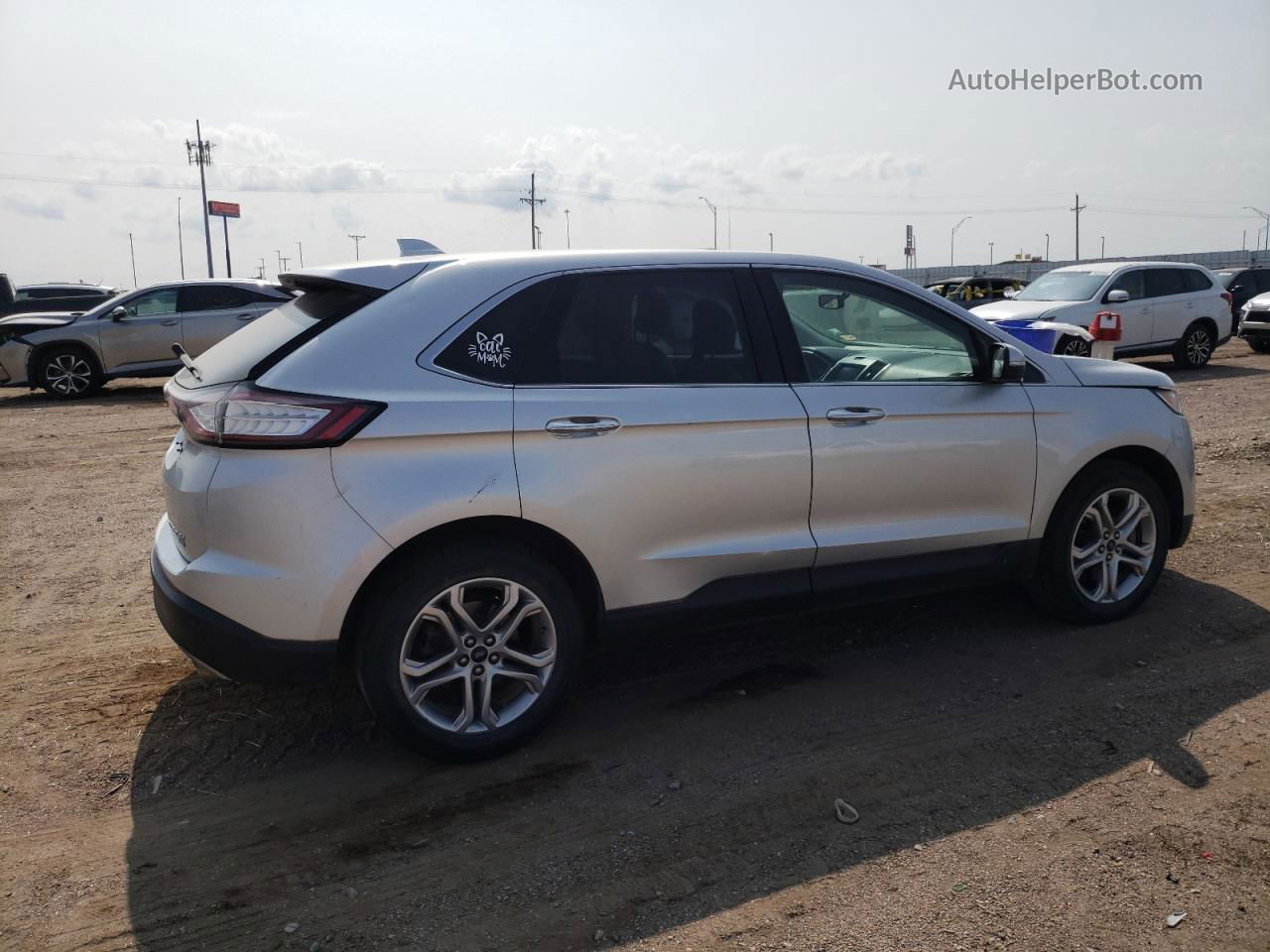 2017 Ford Edge Titanium Серебряный vin: 2FMPK4K82HBB89601