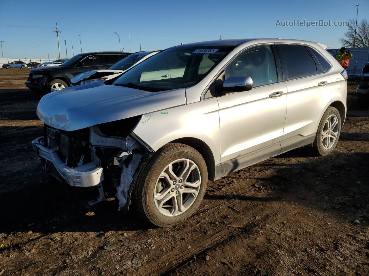 2017 Ford Edge Titanium Silver vin: 2FMPK4K82HBB89601