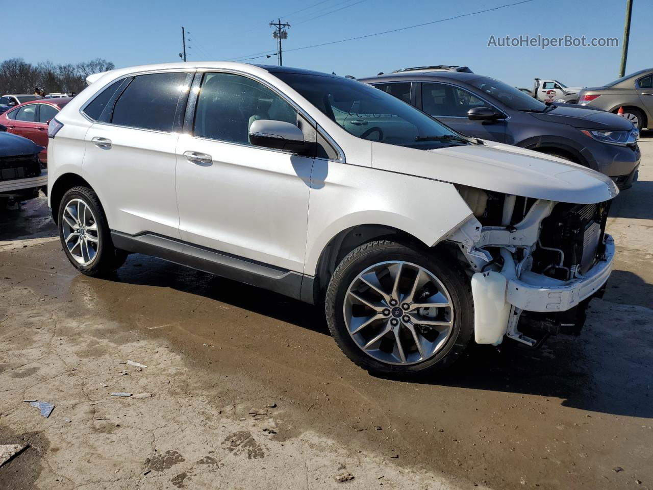 2017 Ford Edge Titanium White vin: 2FMPK4K82HBC69271