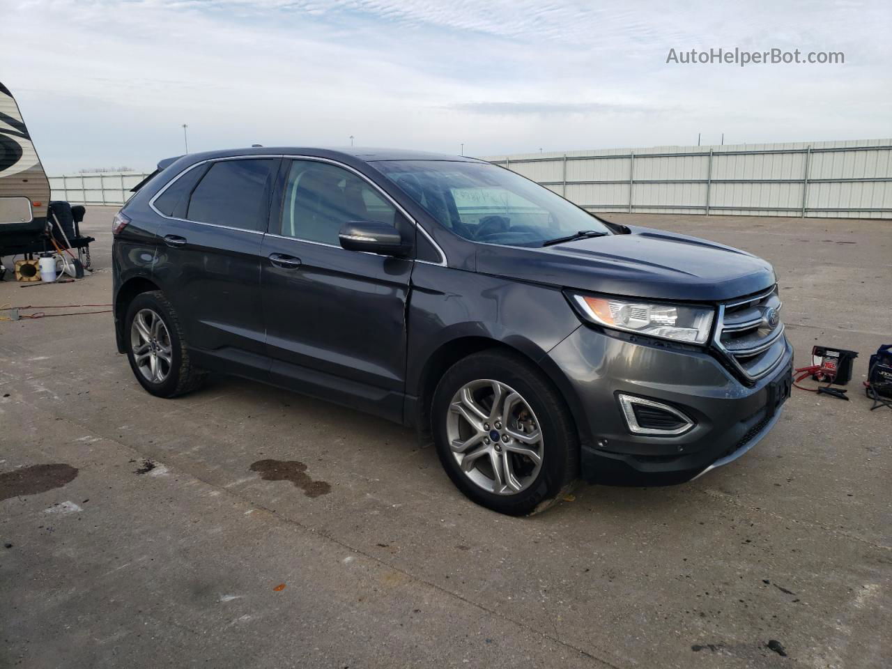 2015 Ford Edge Titanium Gray vin: 2FMPK4K83FBB67281