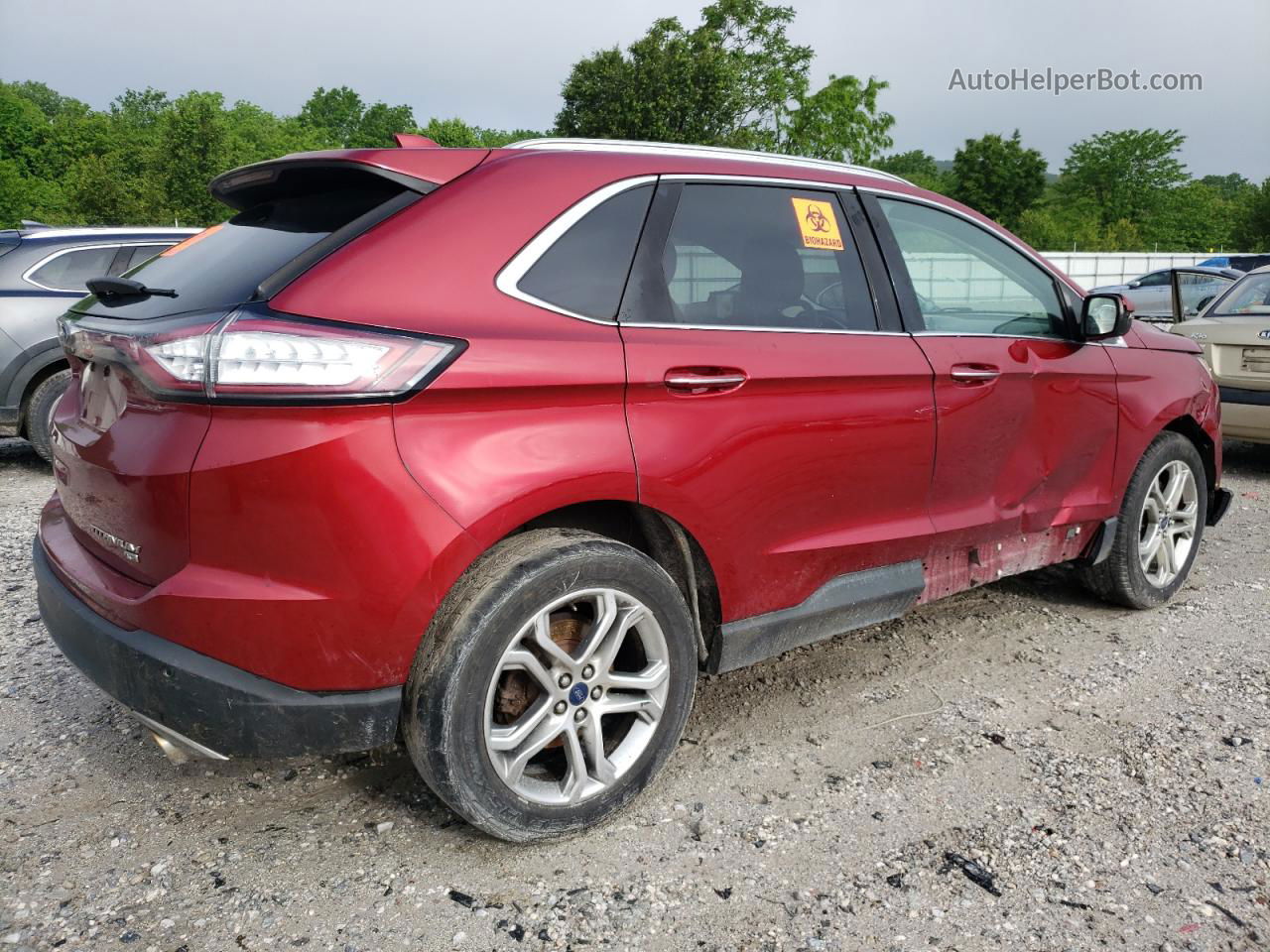 2016 Ford Edge Titanium Red vin: 2FMPK4K83GBB84518