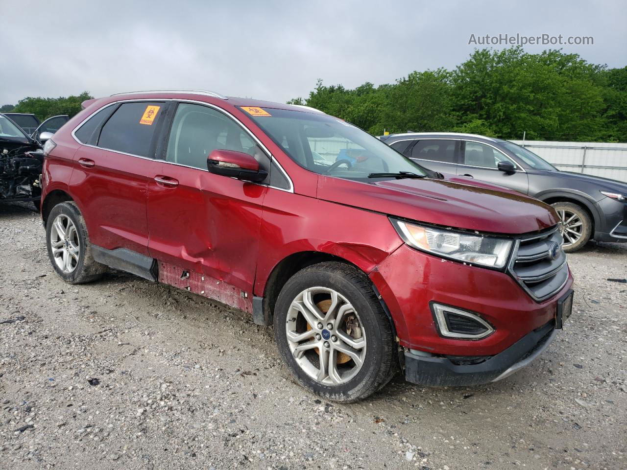 2016 Ford Edge Titanium Red vin: 2FMPK4K83GBB84518