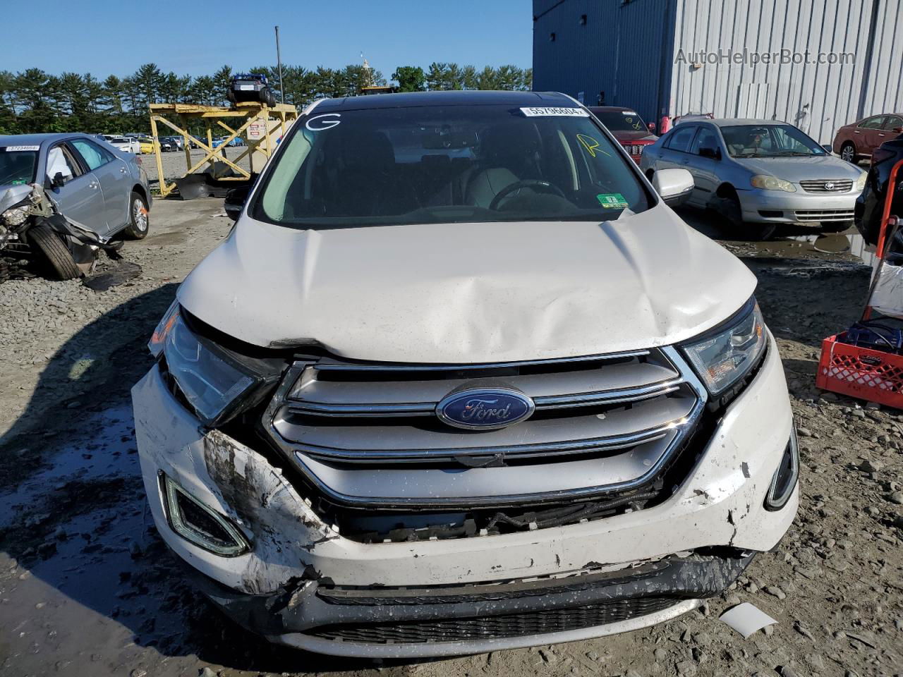 2016 Ford Edge Titanium White vin: 2FMPK4K83GBC61968