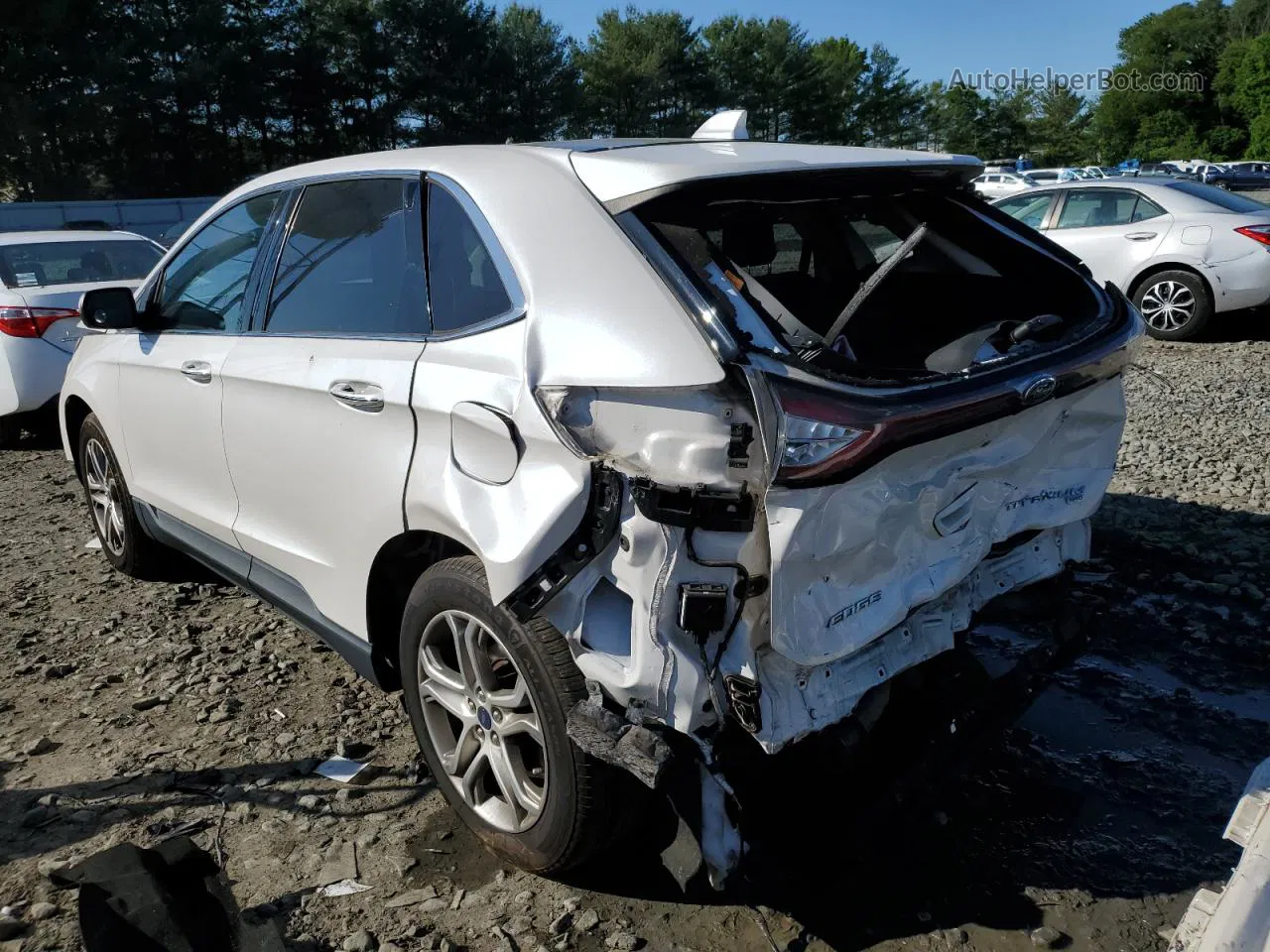 2016 Ford Edge Titanium White vin: 2FMPK4K83GBC61968