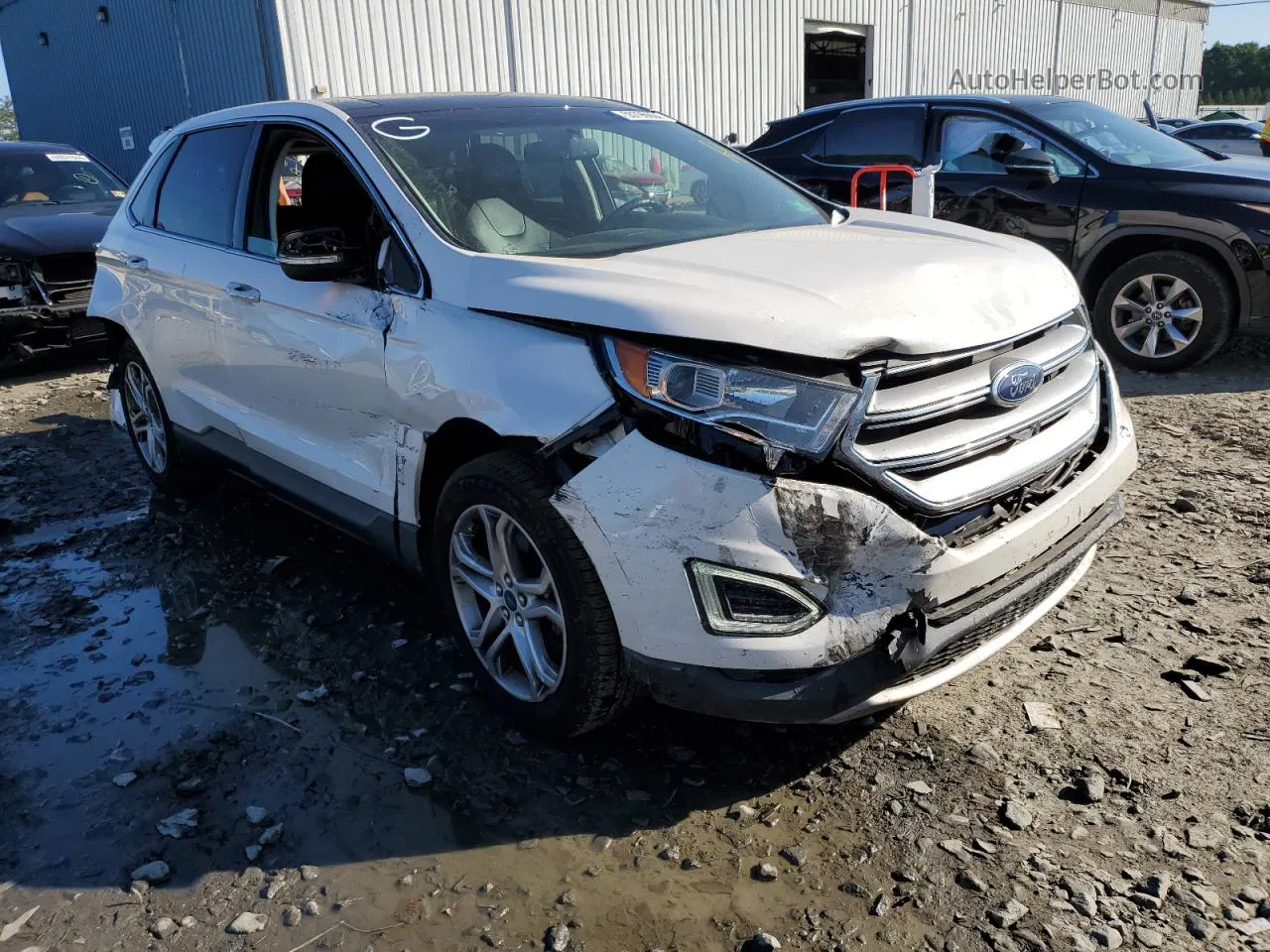 2016 Ford Edge Titanium White vin: 2FMPK4K83GBC61968