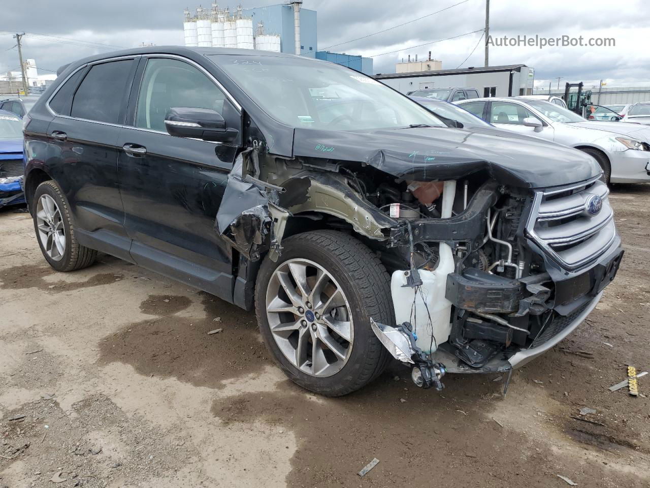 2017 Ford Edge Titanium Черный vin: 2FMPK4K84HBB67244