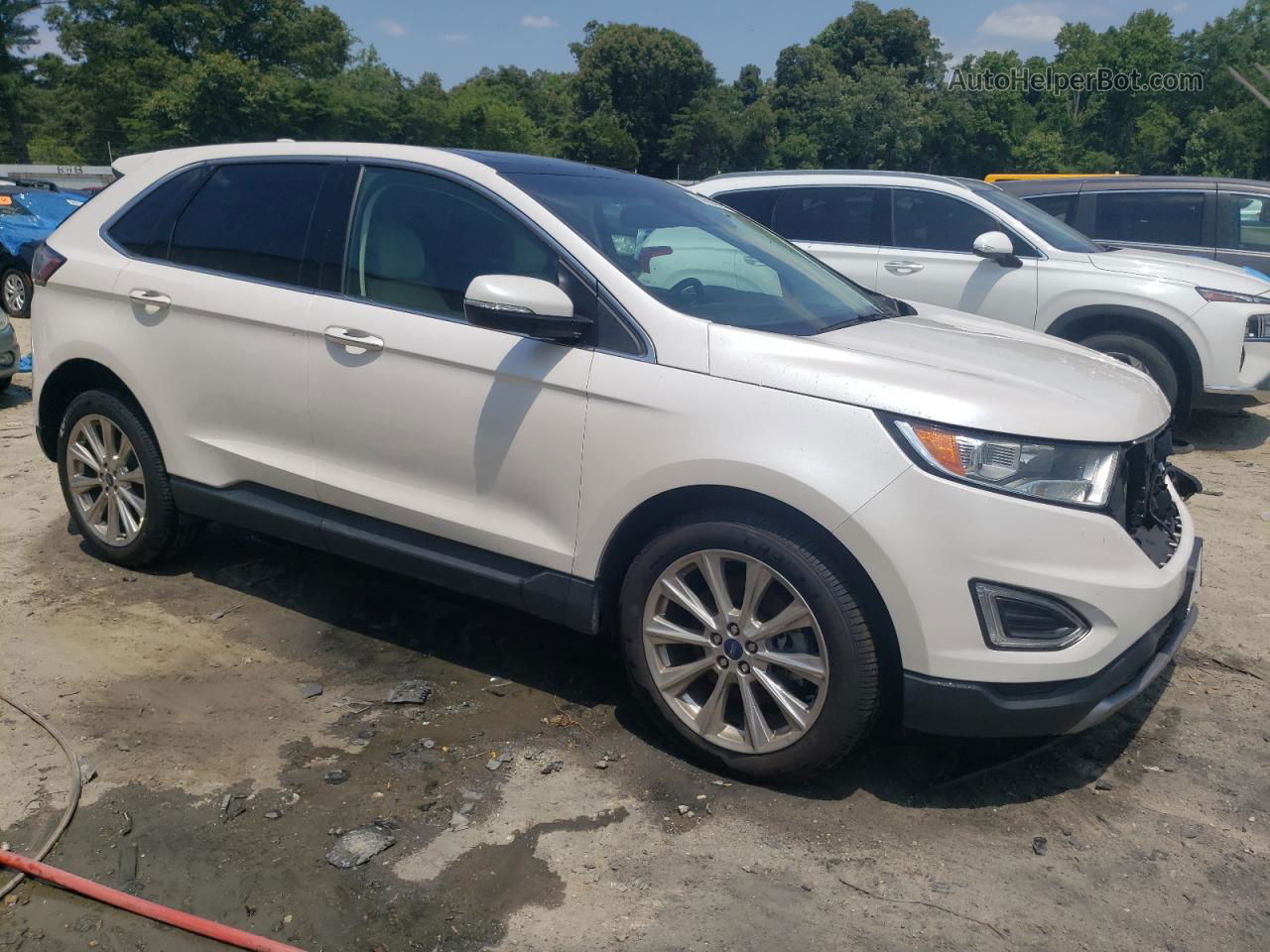 2018 Ford Edge Titanium White vin: 2FMPK4K84JBB55732