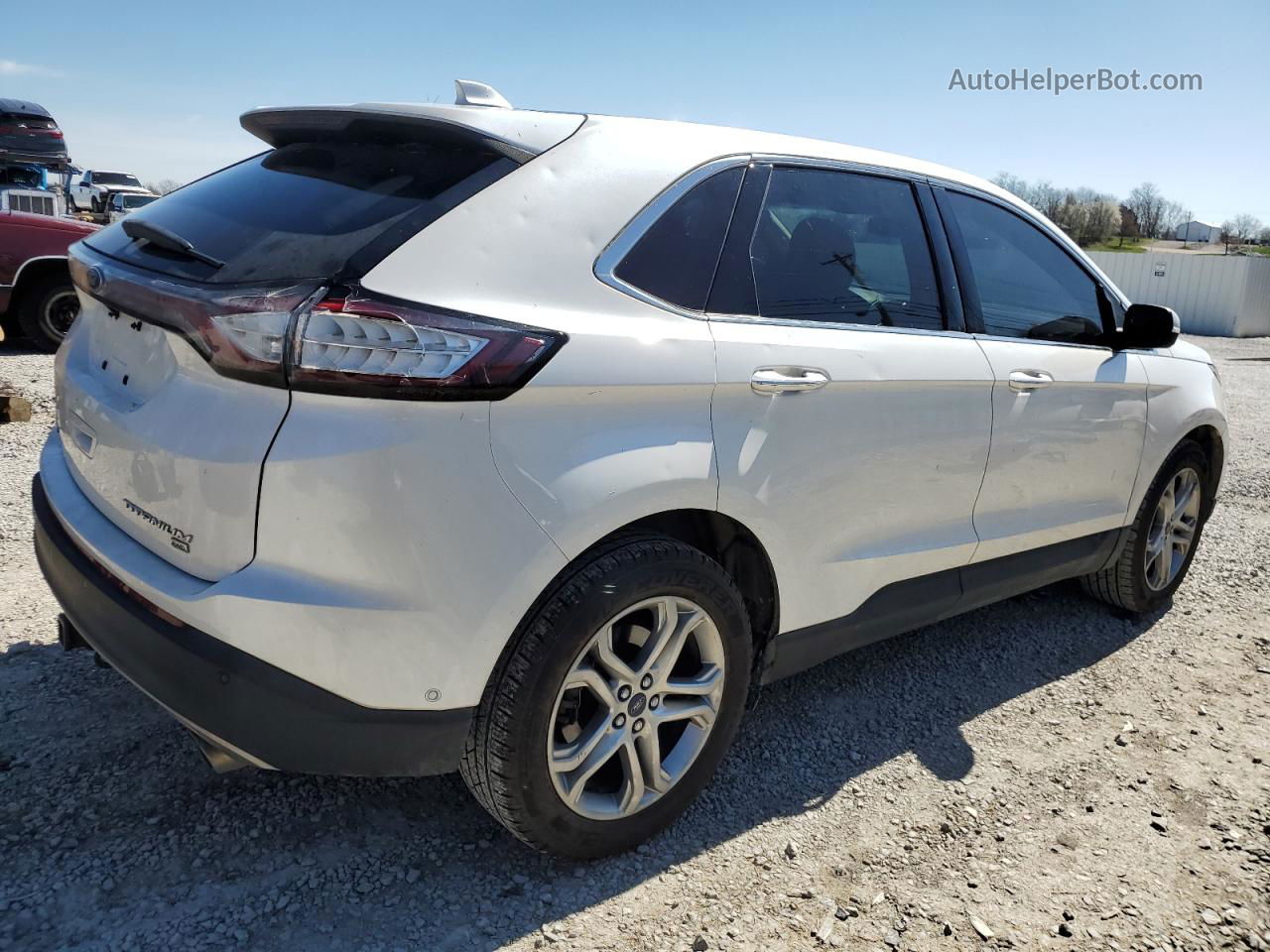 2015 Ford Edge Titanium Белый vin: 2FMPK4K85FBC38464