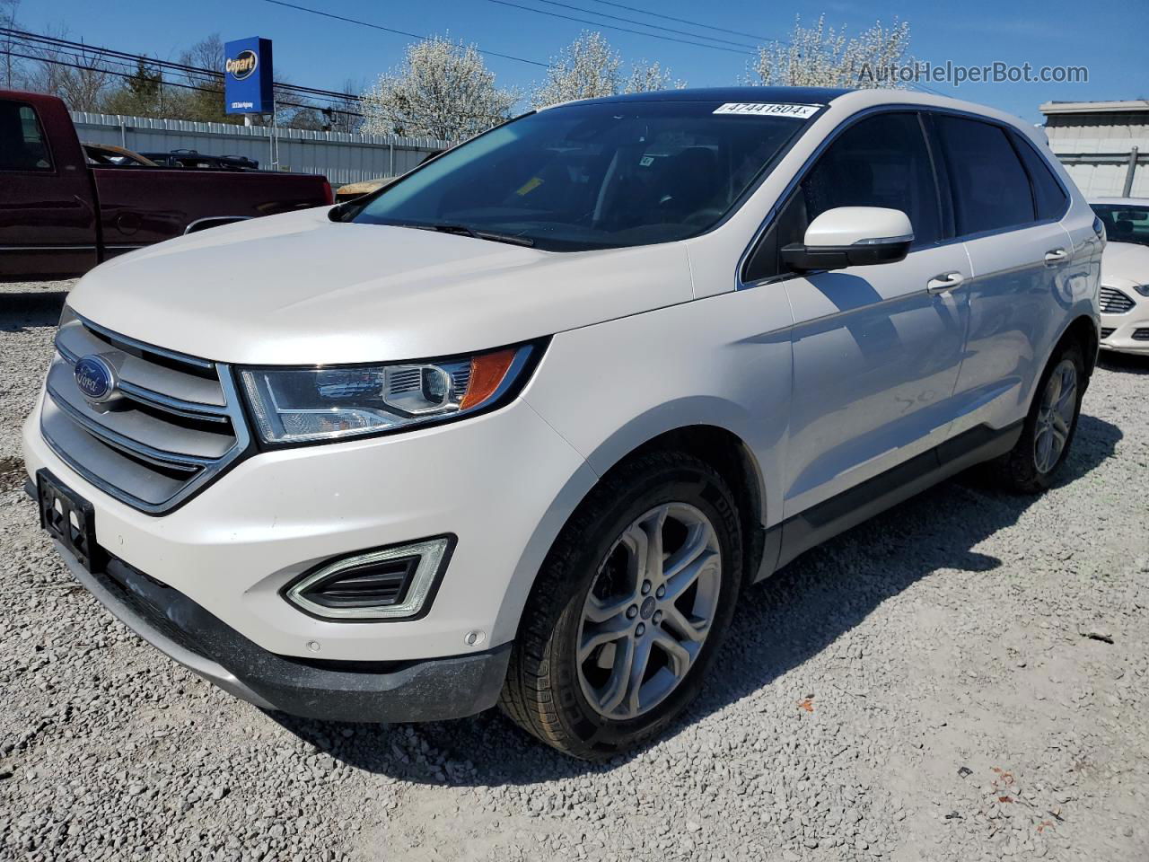 2015 Ford Edge Titanium Белый vin: 2FMPK4K85FBC38464