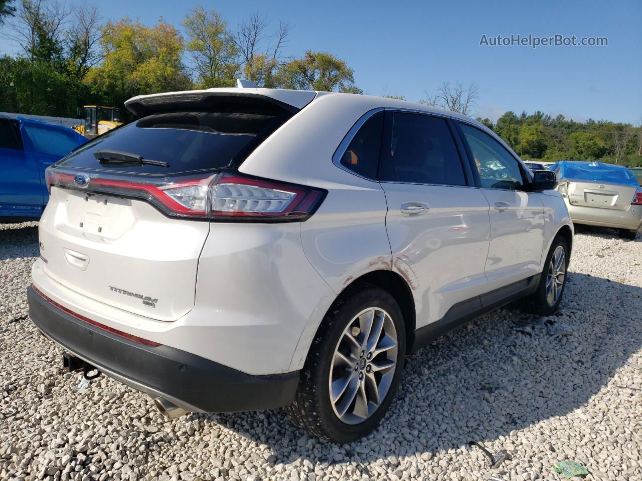 2018 Ford Edge Titanium White vin: 2FMPK4K85JBB13926