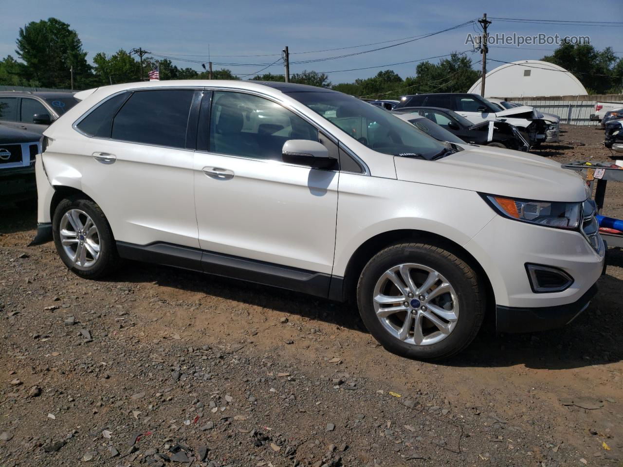 2016 Ford Edge Titanium White vin: 2FMPK4K86GBB41503