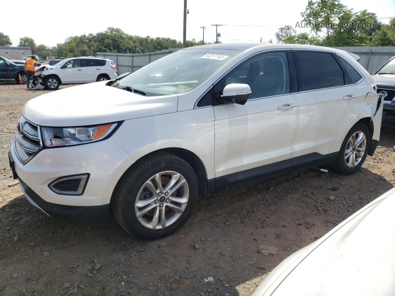 2016 Ford Edge Titanium White vin: 2FMPK4K86GBB41503