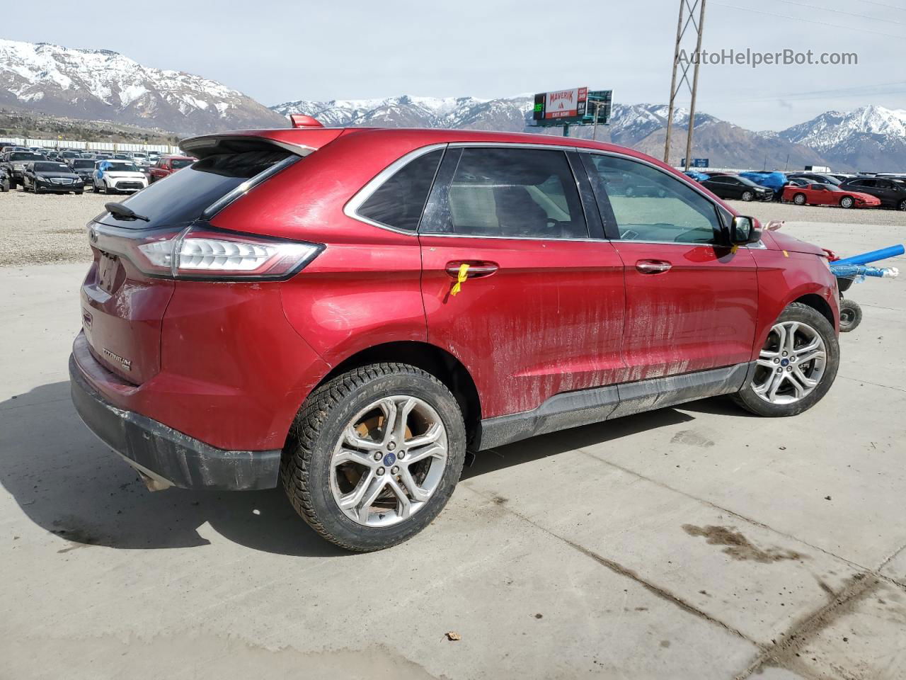 2016 Ford Edge Titanium Red vin: 2FMPK4K86GBB44577