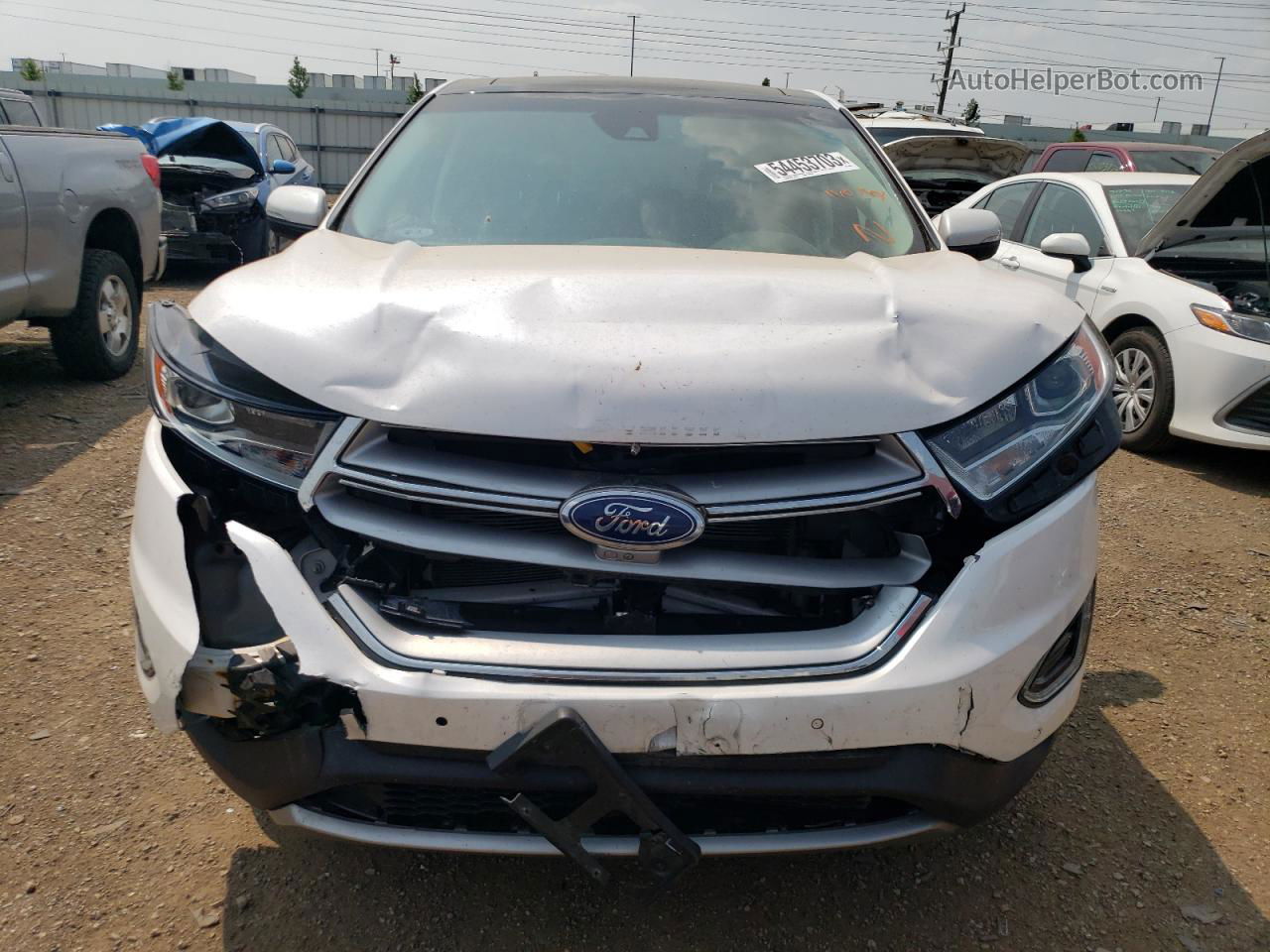 2017 Ford Edge Titanium White vin: 2FMPK4K86HBC30098