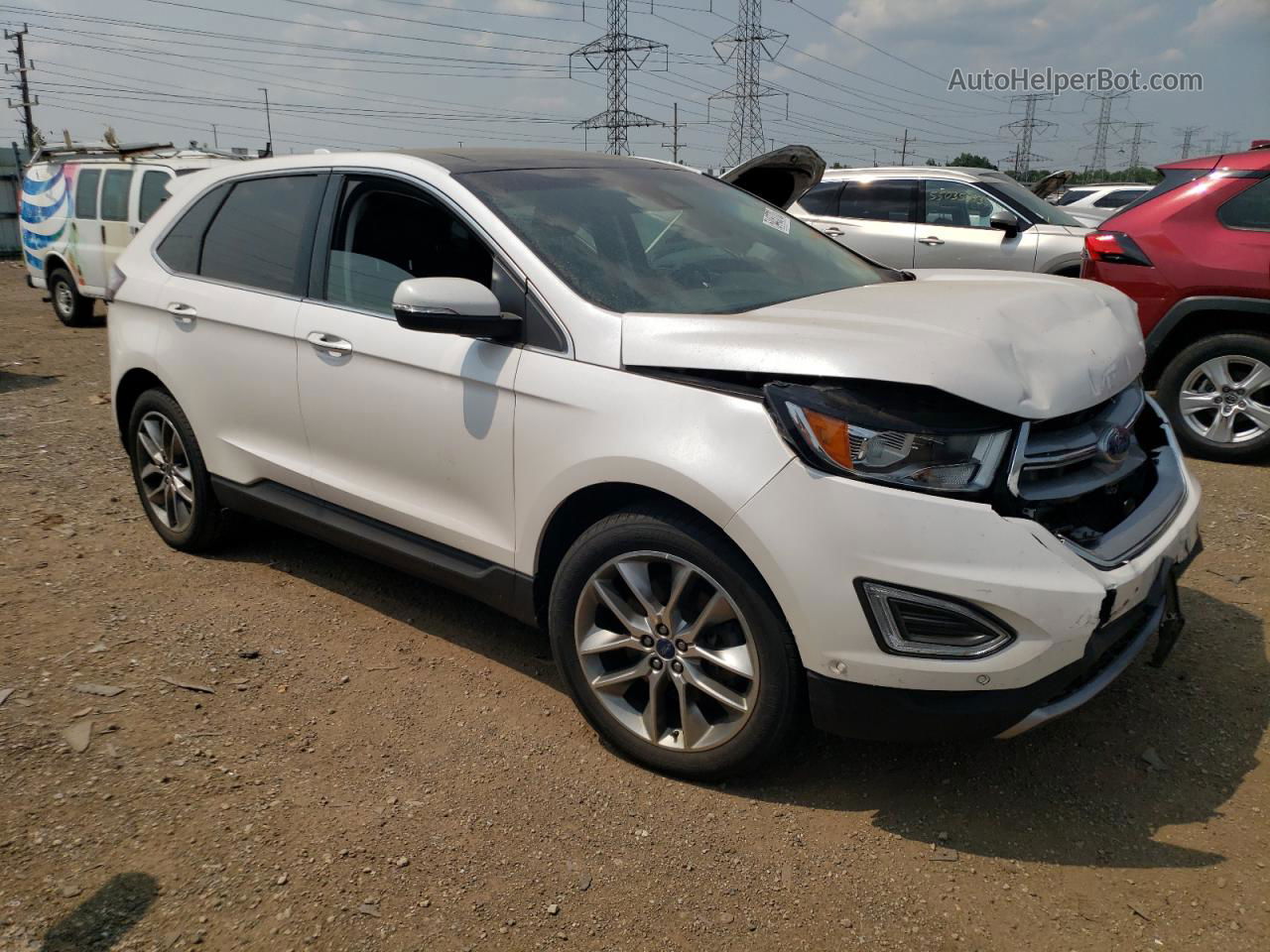 2017 Ford Edge Titanium White vin: 2FMPK4K86HBC30098