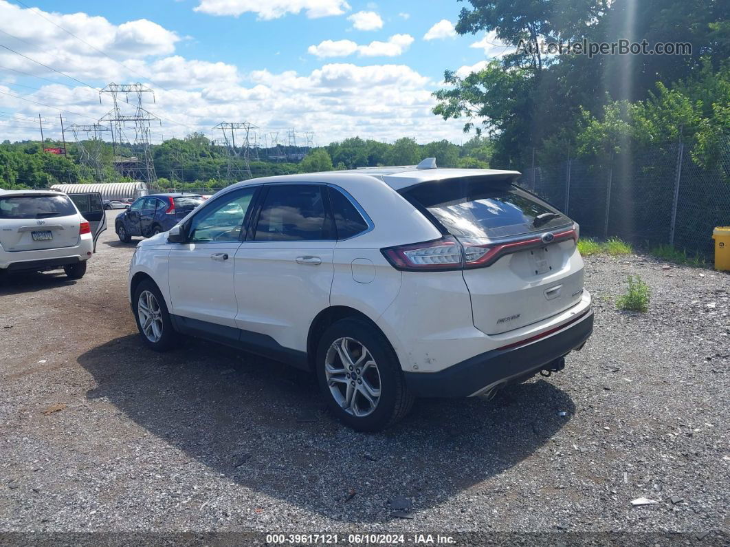 2015 Ford Edge Titanium White vin: 2FMPK4K87FBB94595