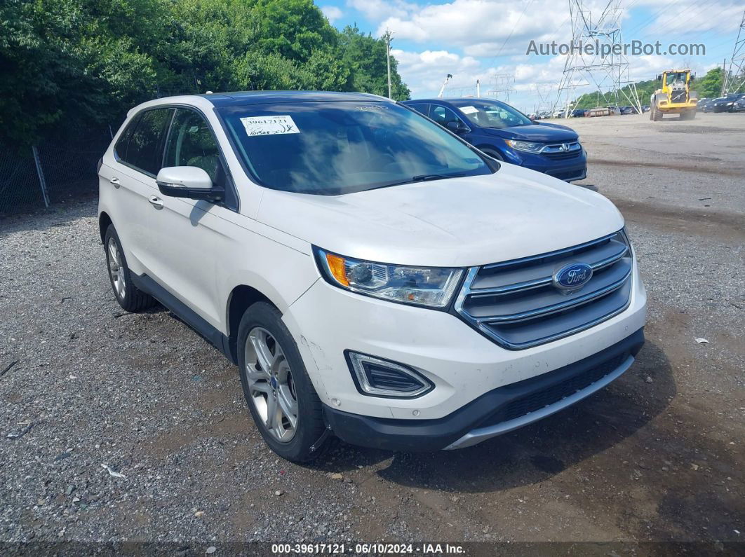 2015 Ford Edge Titanium White vin: 2FMPK4K87FBB94595