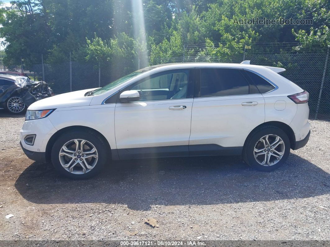 2015 Ford Edge Titanium White vin: 2FMPK4K87FBB94595