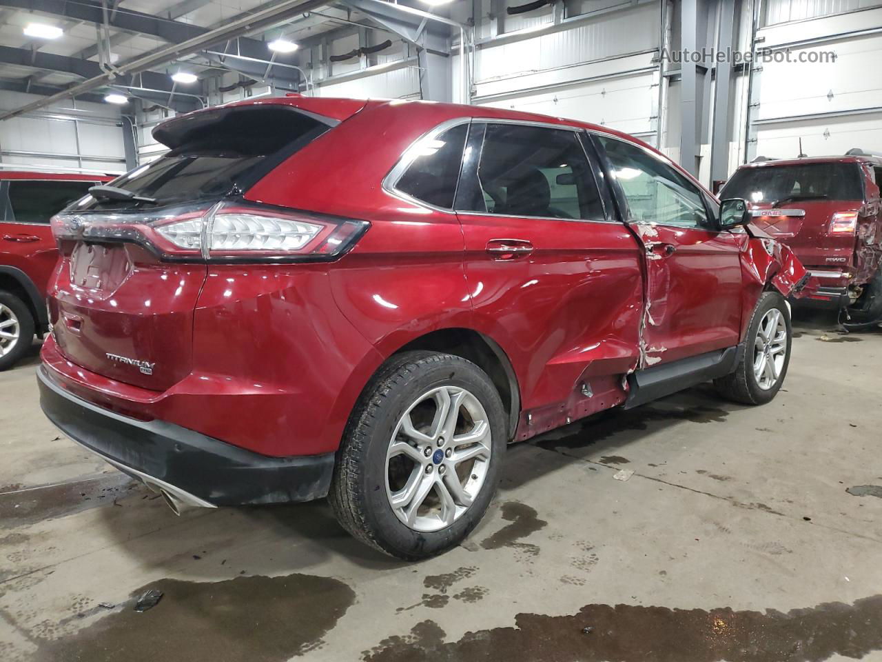 2016 Ford Edge Titanium Red vin: 2FMPK4K87GBB42823