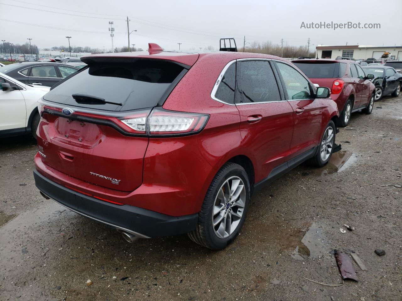 2016 Ford Edge Titanium Red vin: 2FMPK4K87GBC20338