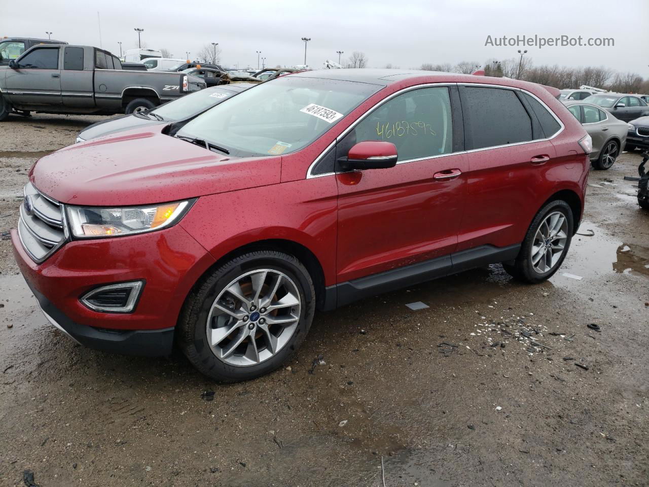 2016 Ford Edge Titanium Red vin: 2FMPK4K87GBC20338