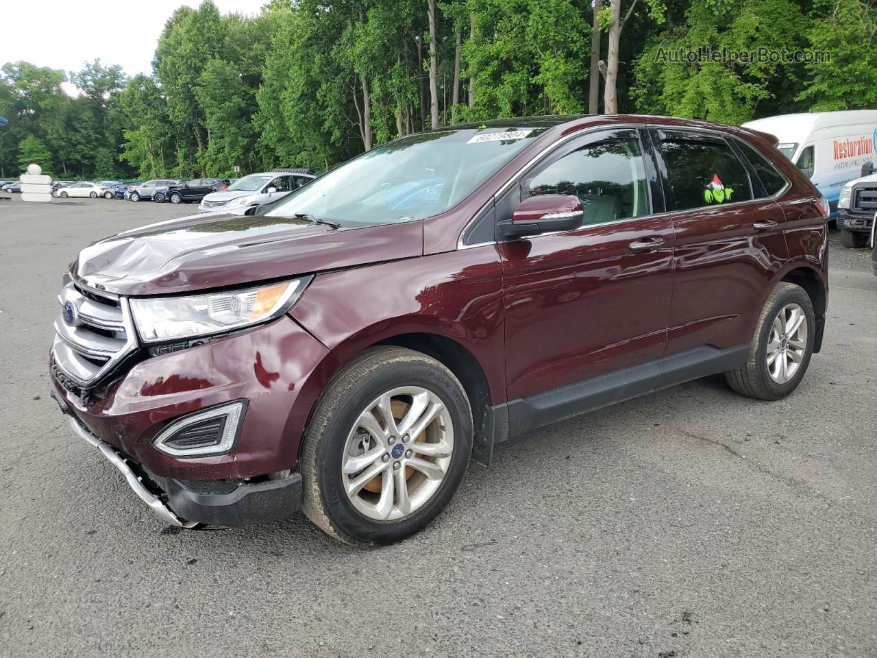 2018 Ford Edge Titanium Burgundy vin: 2FMPK4K87JBC04423