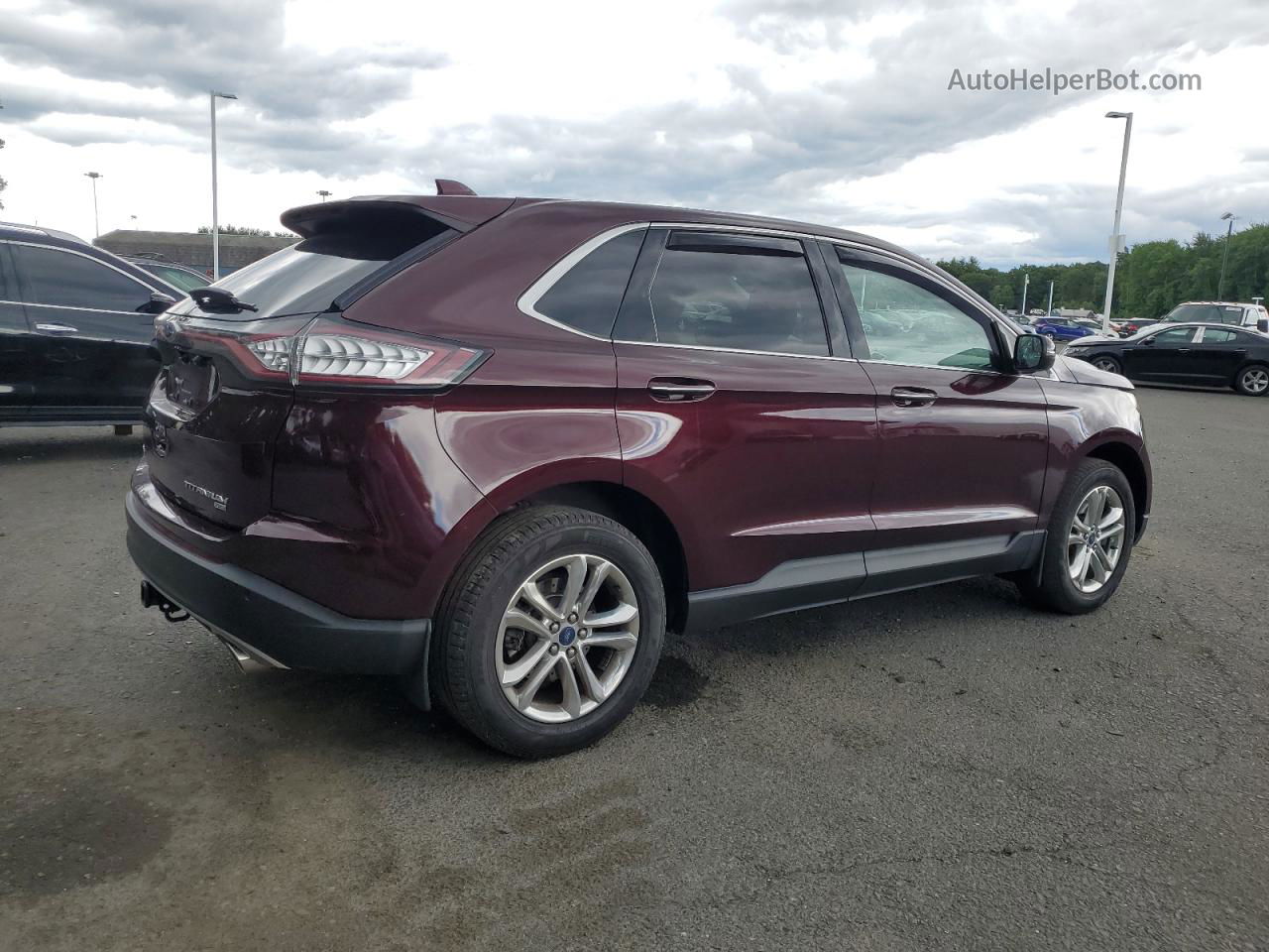 2018 Ford Edge Titanium Burgundy vin: 2FMPK4K87JBC04423