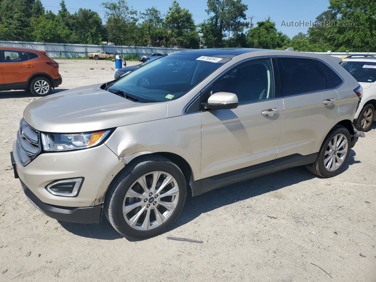 2018 Ford Edge Titanium Beige vin: 2FMPK4K87JBC50303