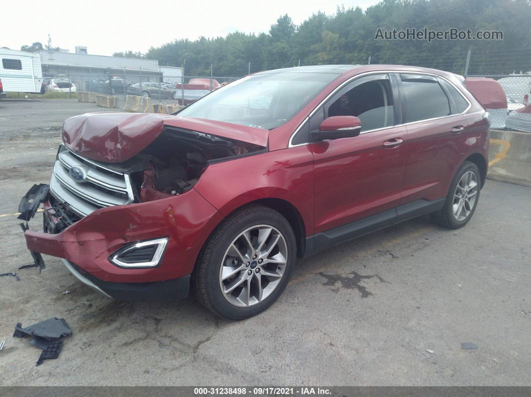 2016 Ford Edge Titanium Red vin: 2FMPK4K88GBB47433