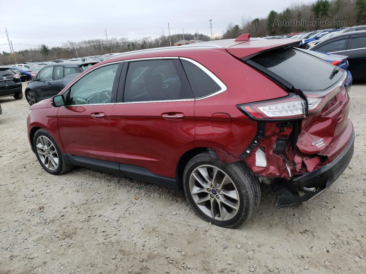 2017 Ford Edge Titanium Red vin: 2FMPK4K88HBB44887