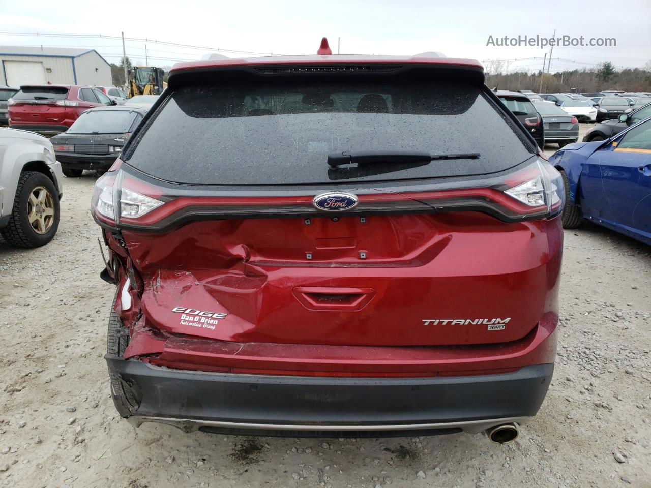 2017 Ford Edge Titanium Red vin: 2FMPK4K88HBB44887