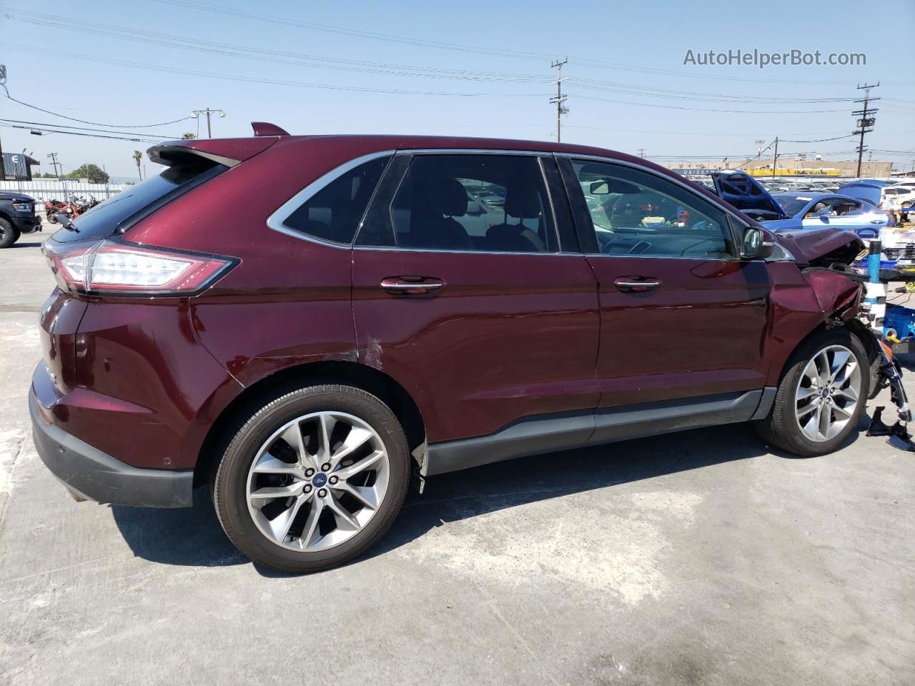 2018 Ford Edge Titanium Maroon vin: 2FMPK4K89JBC10255