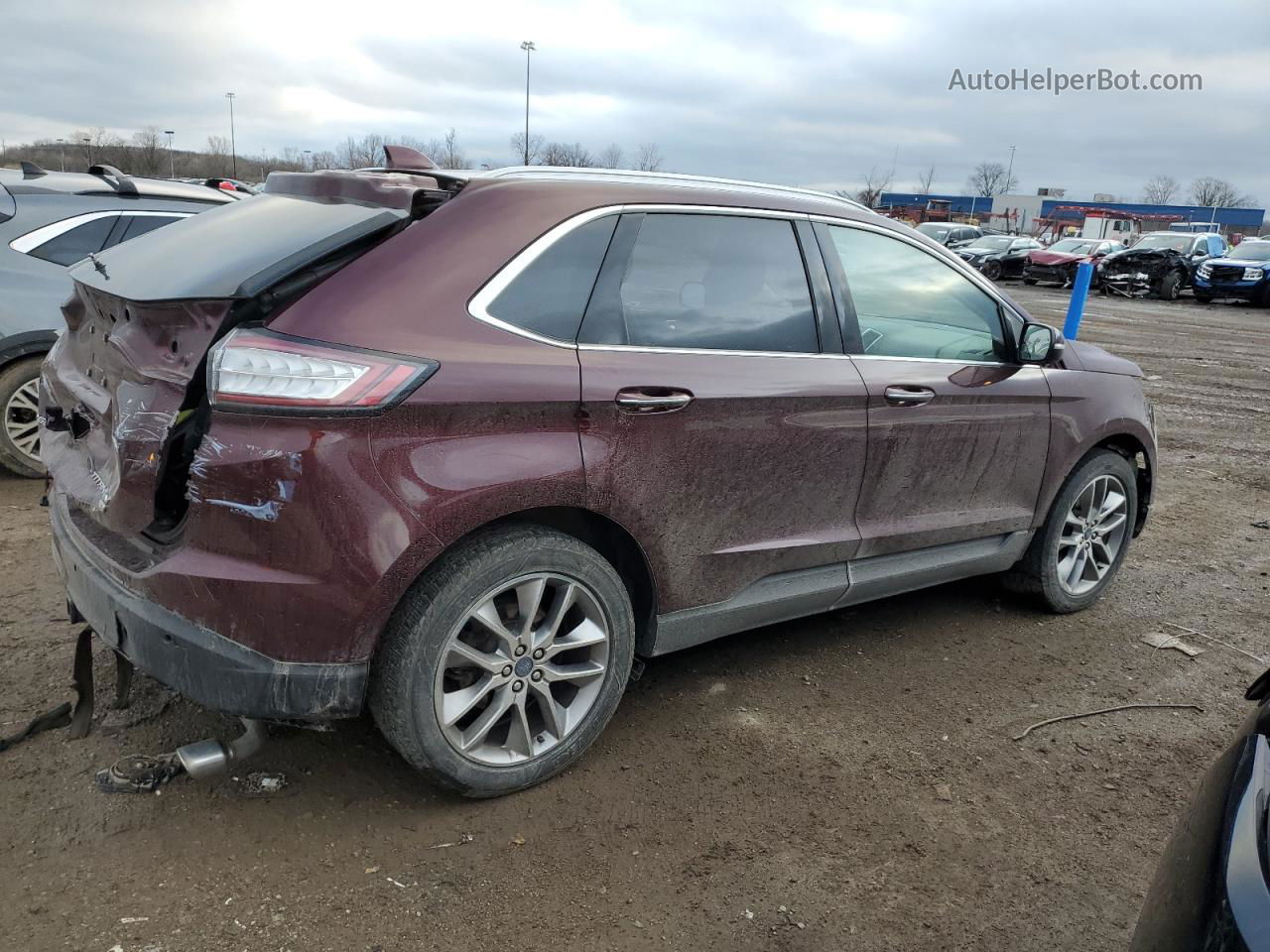 2017 Ford Edge Titanium Maroon vin: 2FMPK4K8XHBB25841