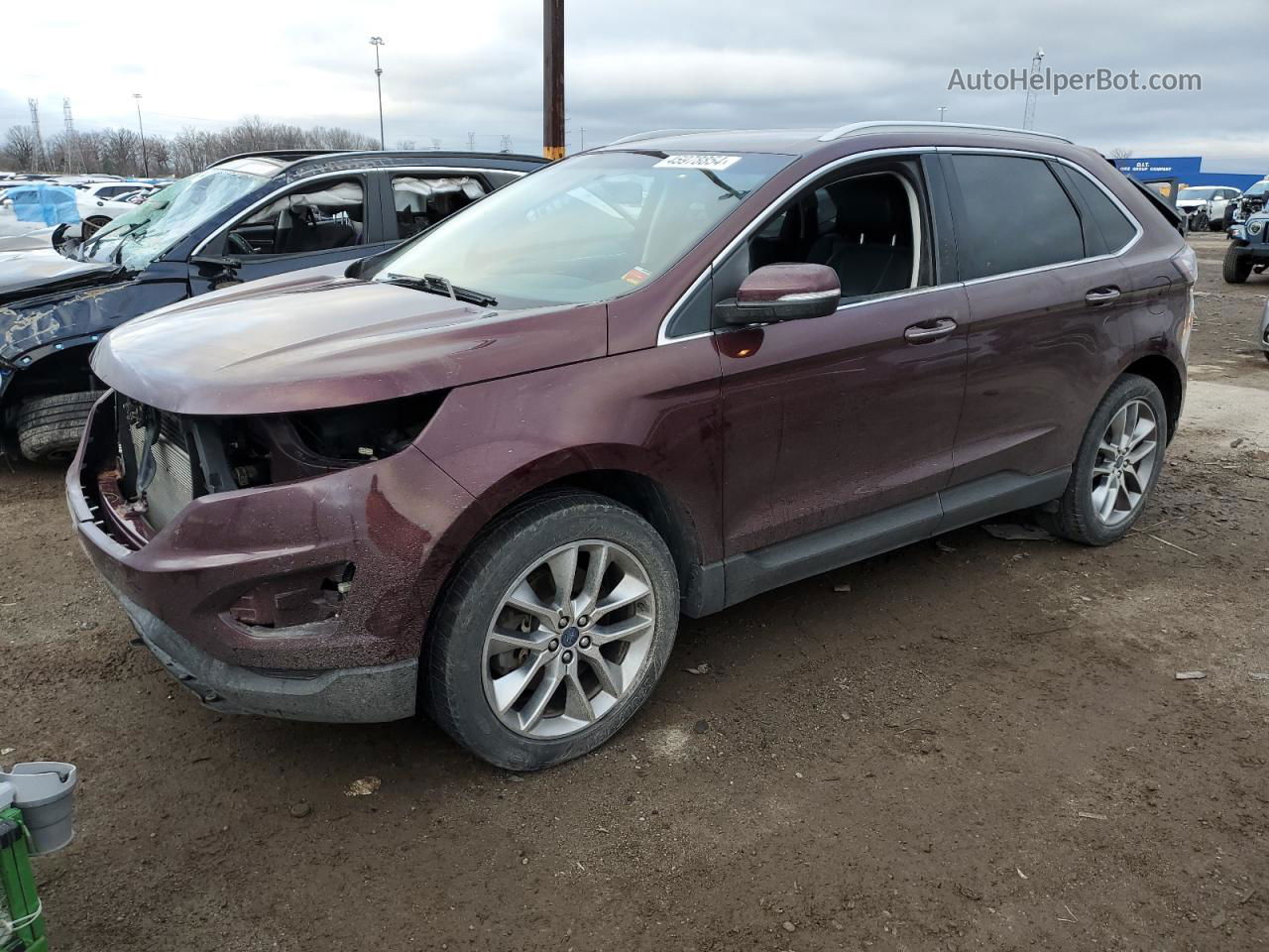 2017 Ford Edge Titanium Maroon vin: 2FMPK4K8XHBB25841