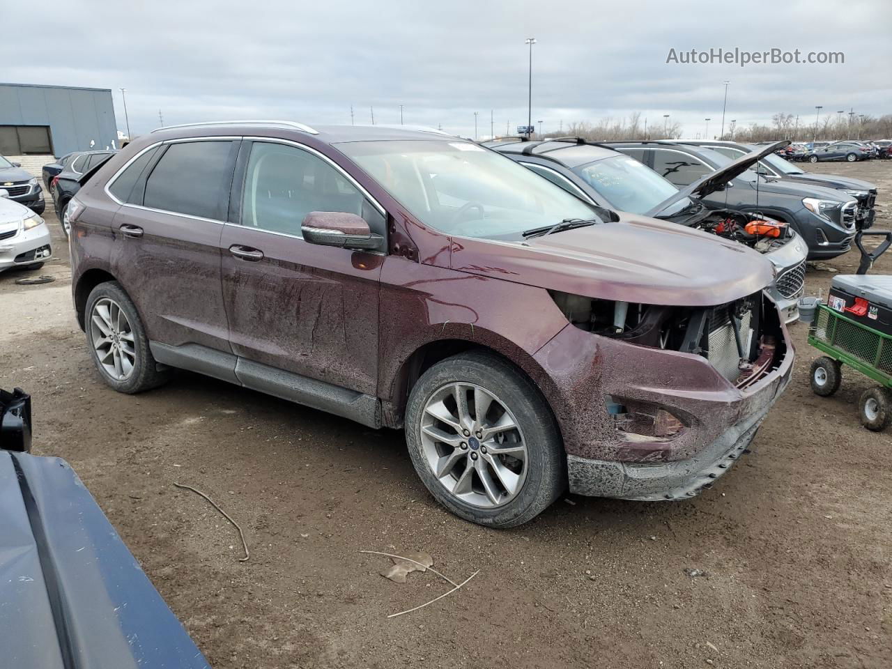 2017 Ford Edge Titanium Maroon vin: 2FMPK4K8XHBB25841