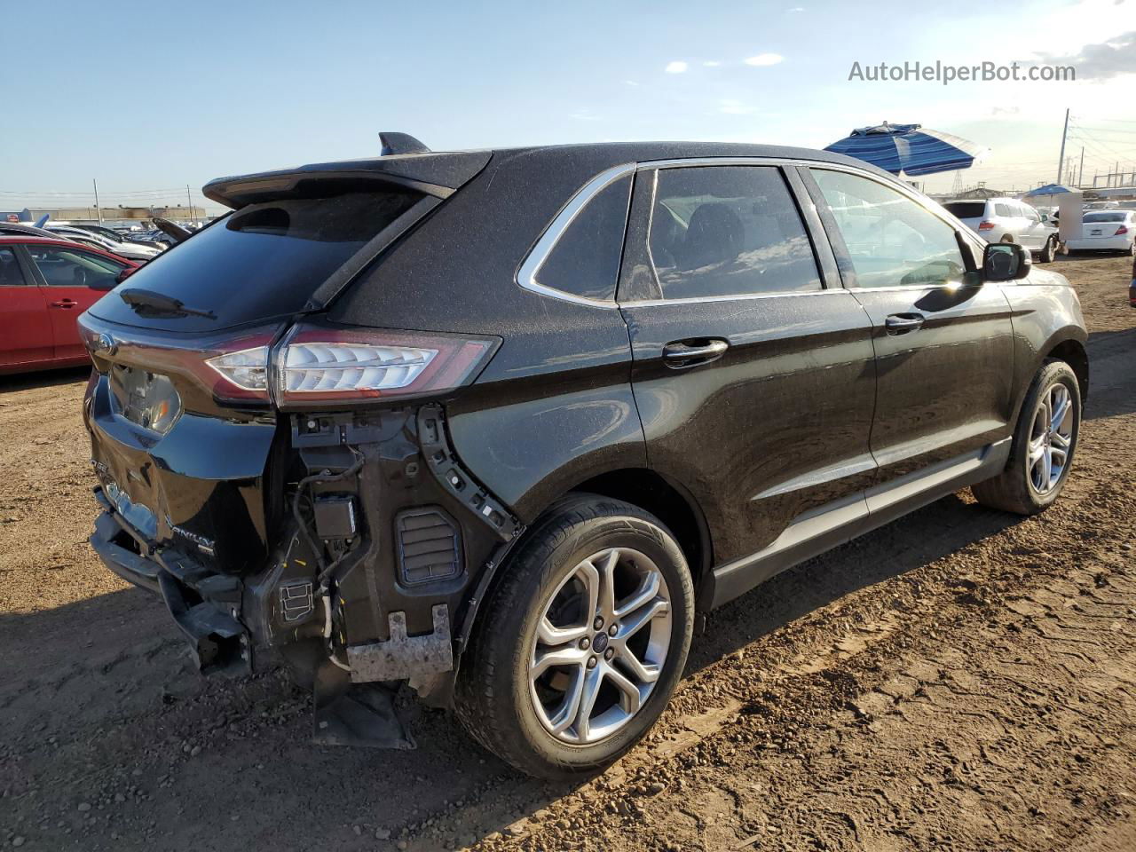 2017 Ford Edge Titanium Черный vin: 2FMPK4K8XHBC50628