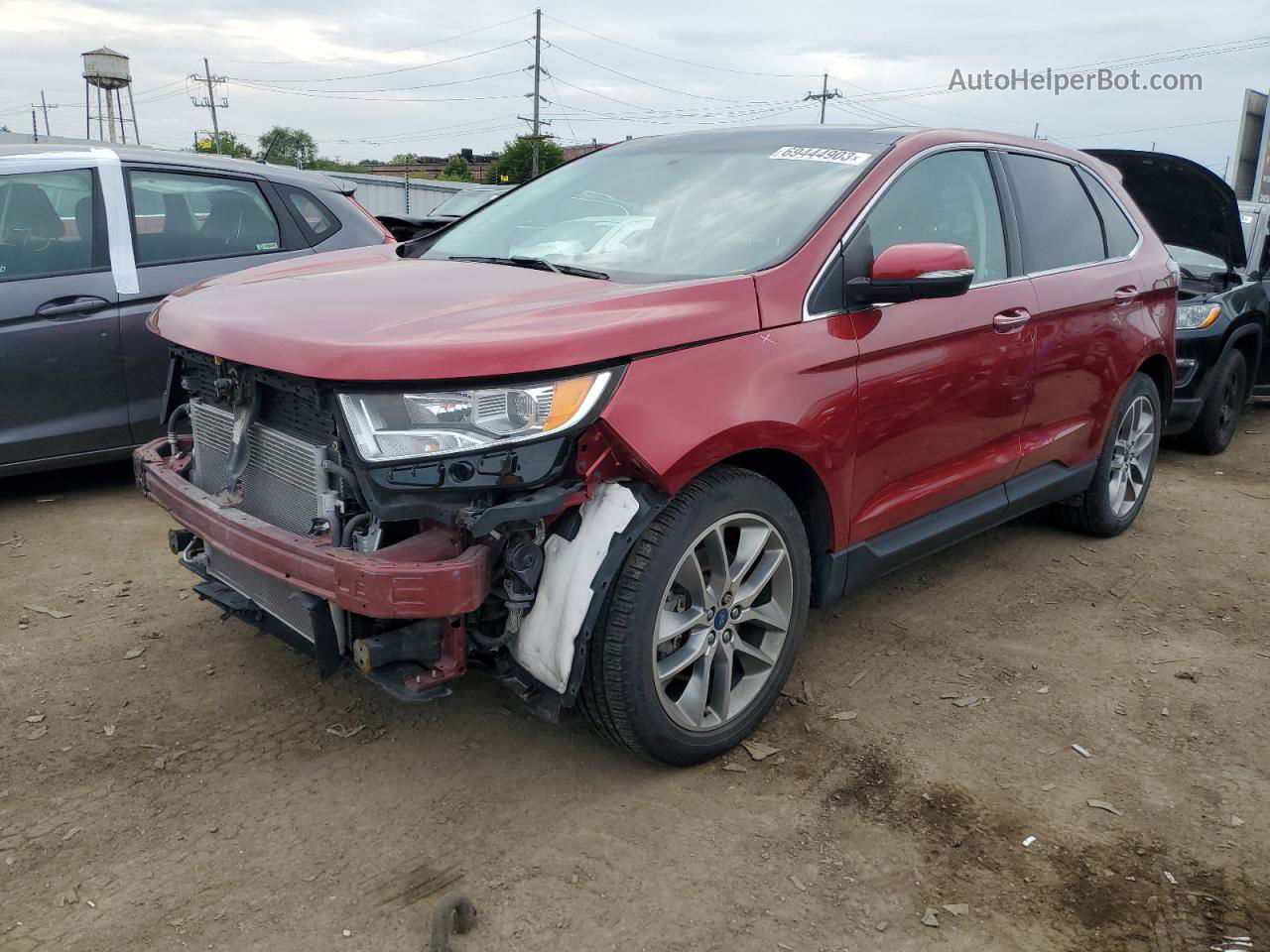 2018 Ford Edge Titanium Красный vin: 2FMPK4K8XJBB23724